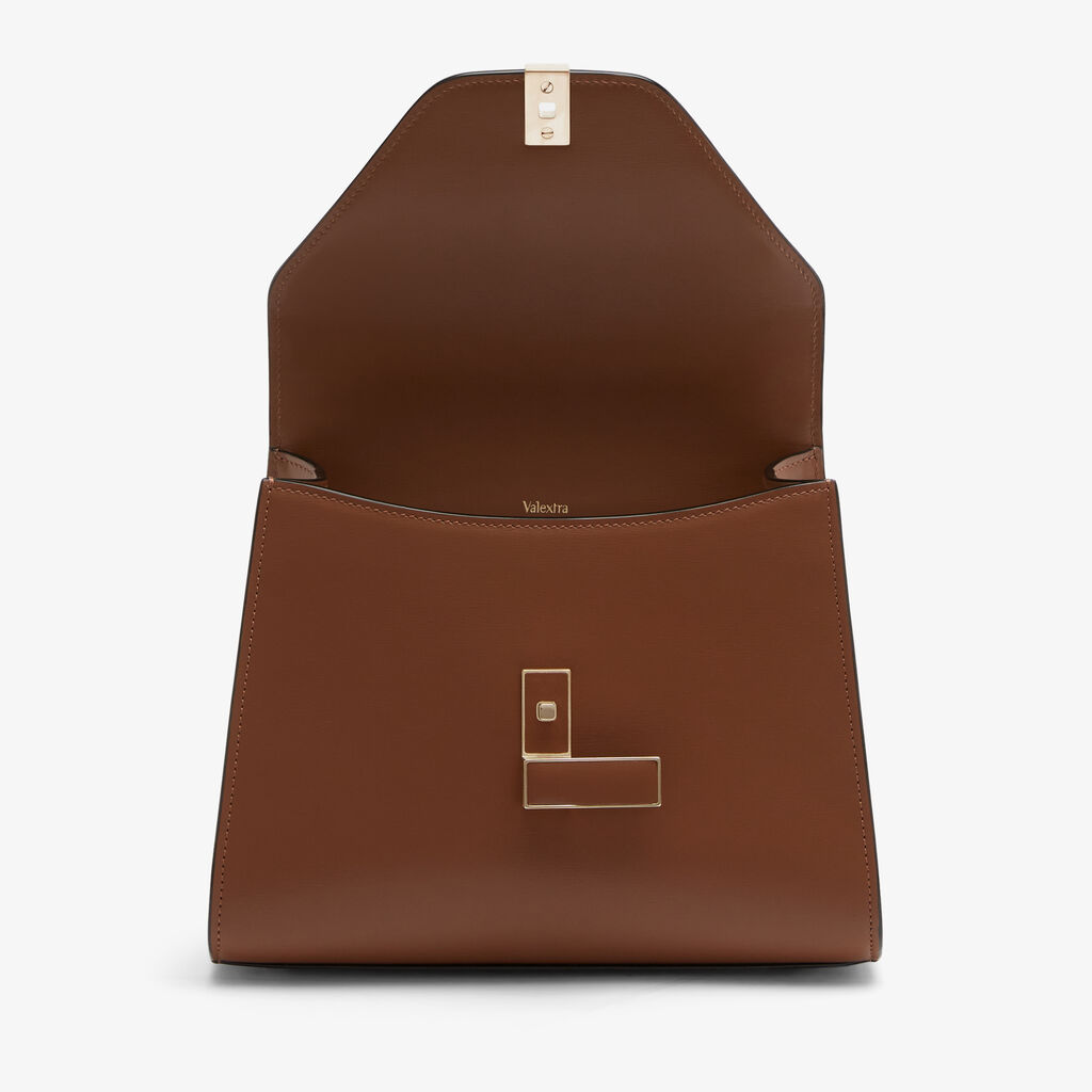 Iside Palmellato Top Handle Mini Bag - Chocolate Brown - Vitello Palmellato - Valextra - 7