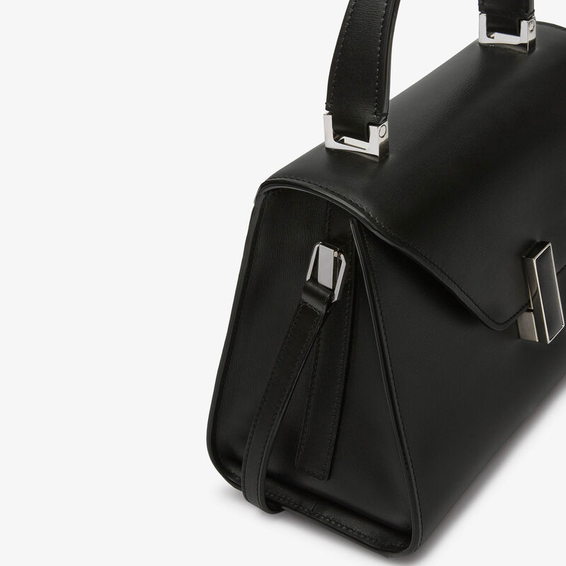 Iside Palmellato Top Handle Mini Bag - Black - Palmellato calf leather - Valextra - 4