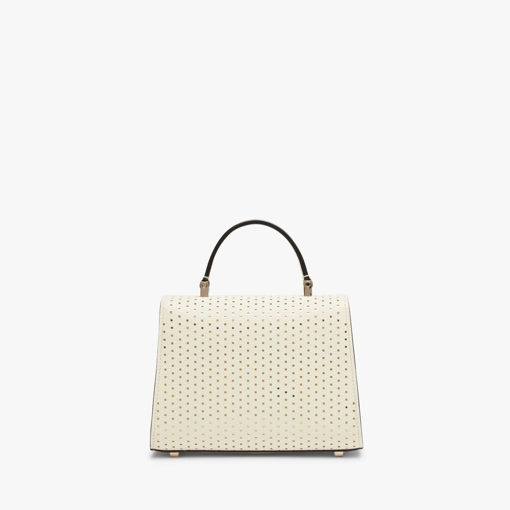 Iside Senses Crossbody Micro Bag - Pergamena White/Gold - Vitello VS-Foratura Laminata - Valextra - 6