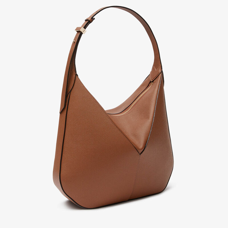 ViVi Hobo Medium Bag - Chocolate Brown - Millepunte Soft calf leather - Valextra - 4