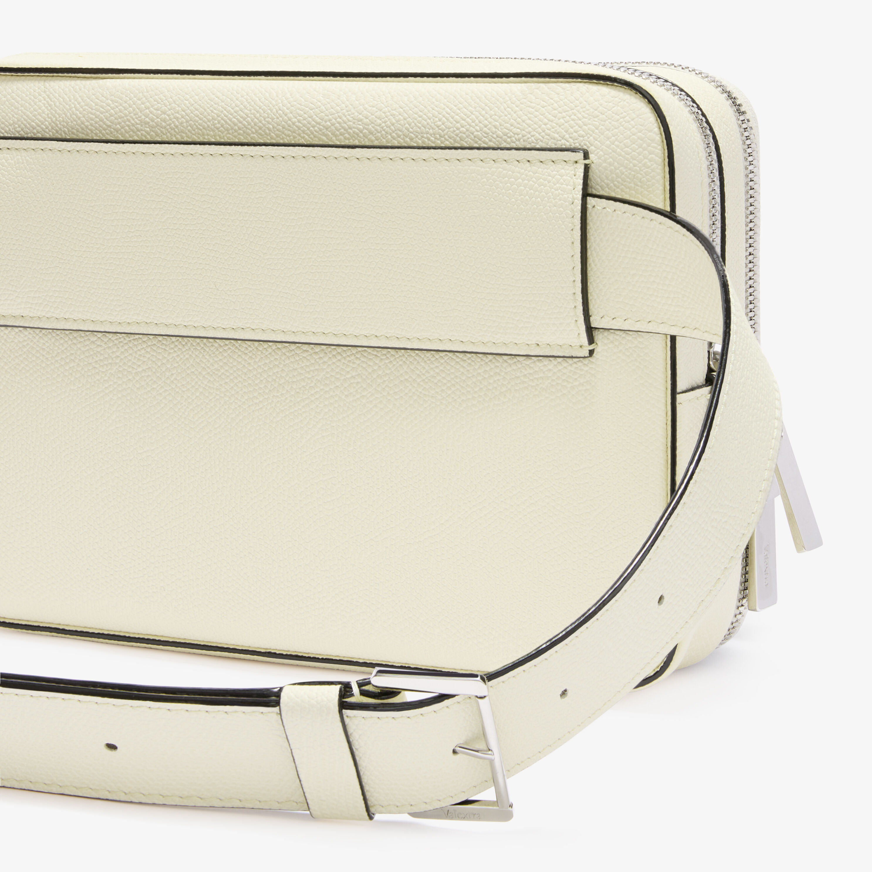 Valextra V-Line: White Leather Mini bum bag