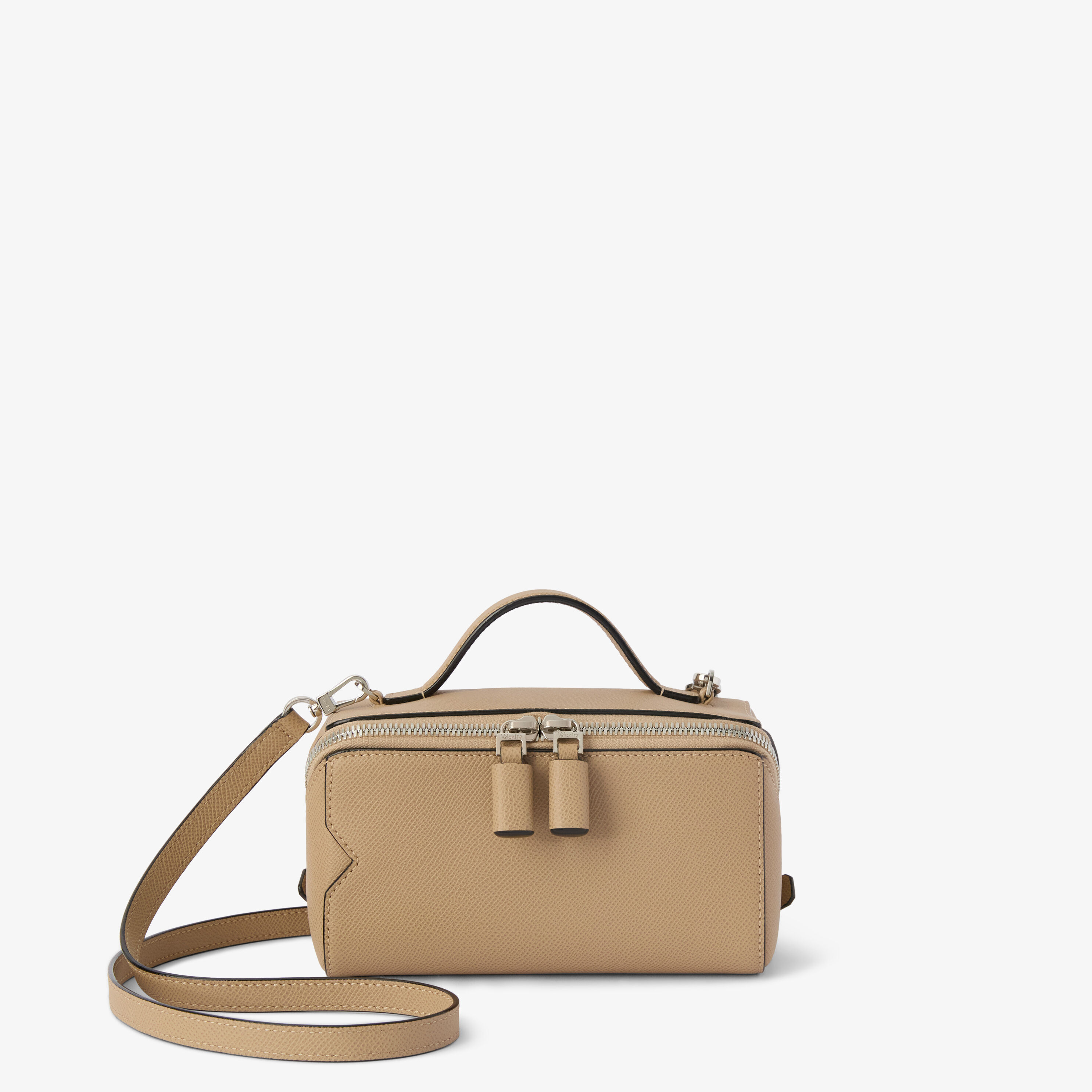 Beige Leather Luxury Crossbody Vanity Bag | Valextra V-Line