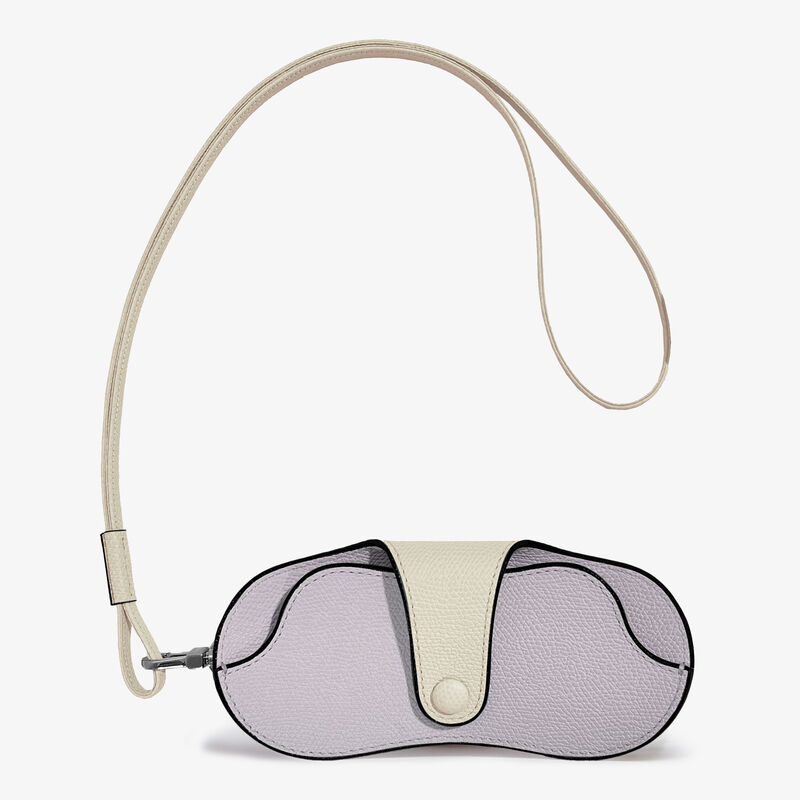 2 COLORS GLASSES HOLDER COLOR-BLOCK WITH STRAP CALF LEATHER VS PALLADIUM,GTWW,gallery