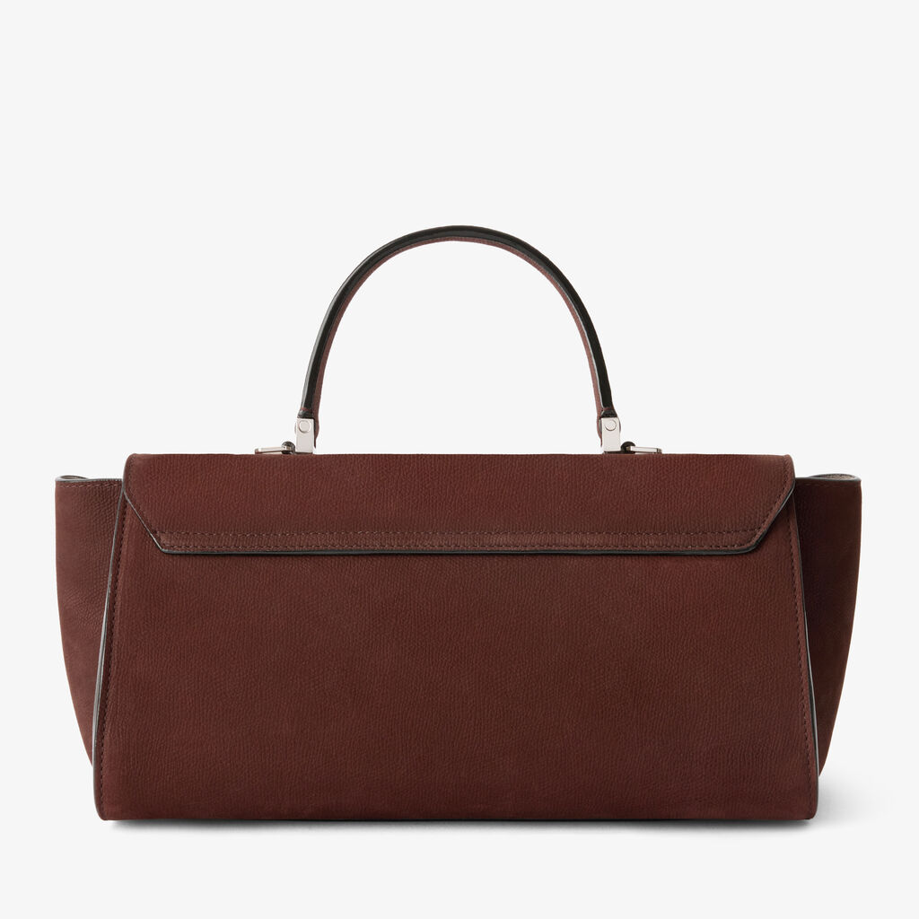 Iside Editor Senso Top Handle Medium Bag - Chocolate Brown - Vitello Millepunte Nabuk - Valextra - 6