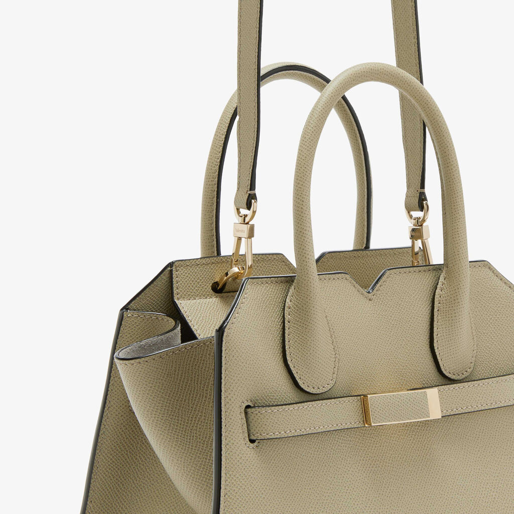 Milano Two Handles Mini Bag - Tundra Green - Vitello Millepunte Soft - Valextra - 5