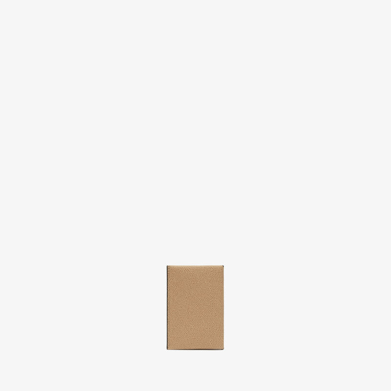 Card Case with Button - Cashmere Beige/Black - Millepunte calf leather - Valextra - 3