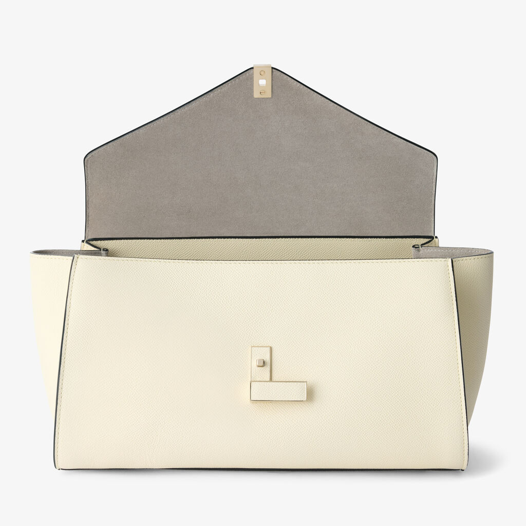 Iside Editor Top Handle Medium Bag - Pergamena White - Millepunte Soft calf leather - Valextra - 7