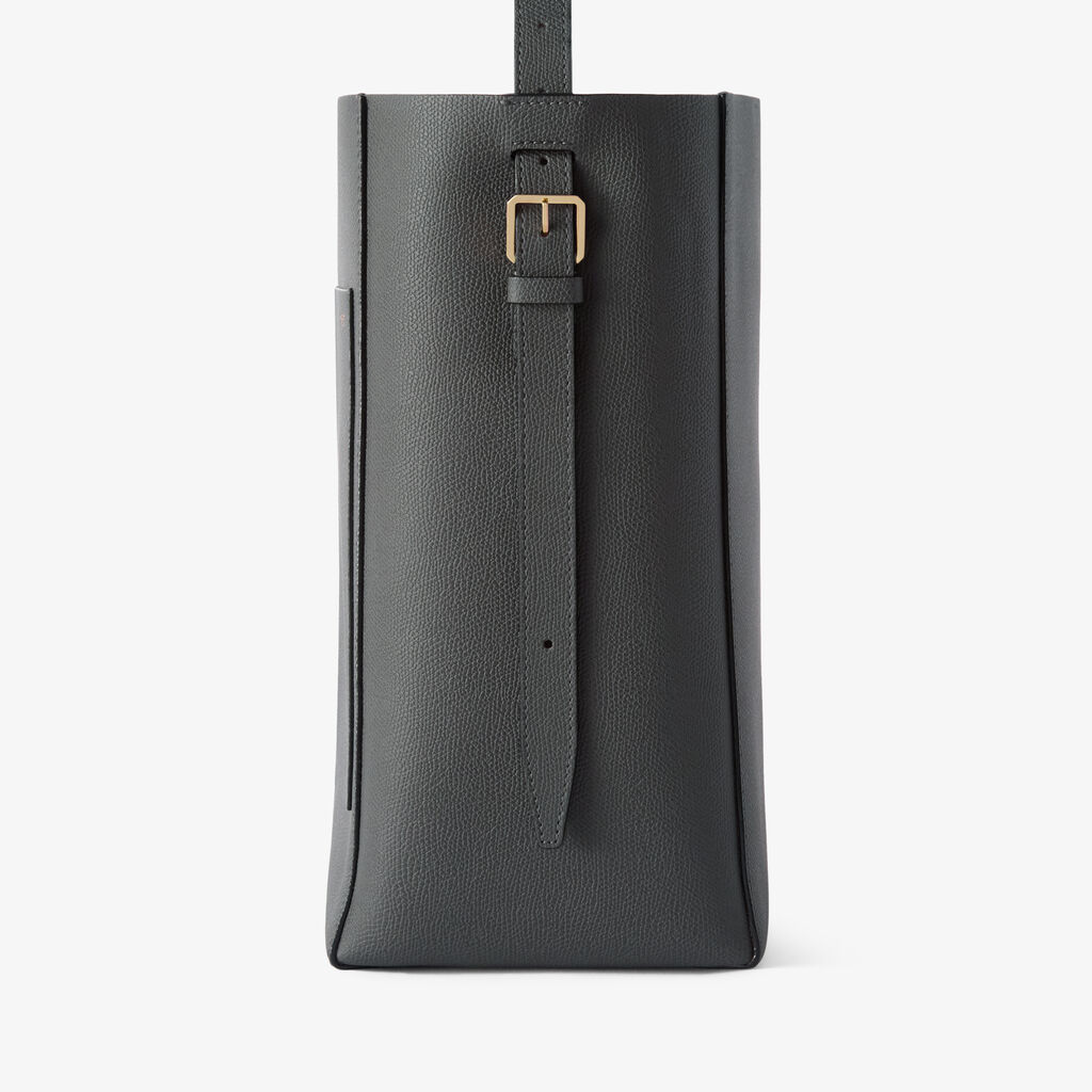 Soft Bucket Medium Bag - Smokey Grey - Millepunte calf leather - Valextra - 3