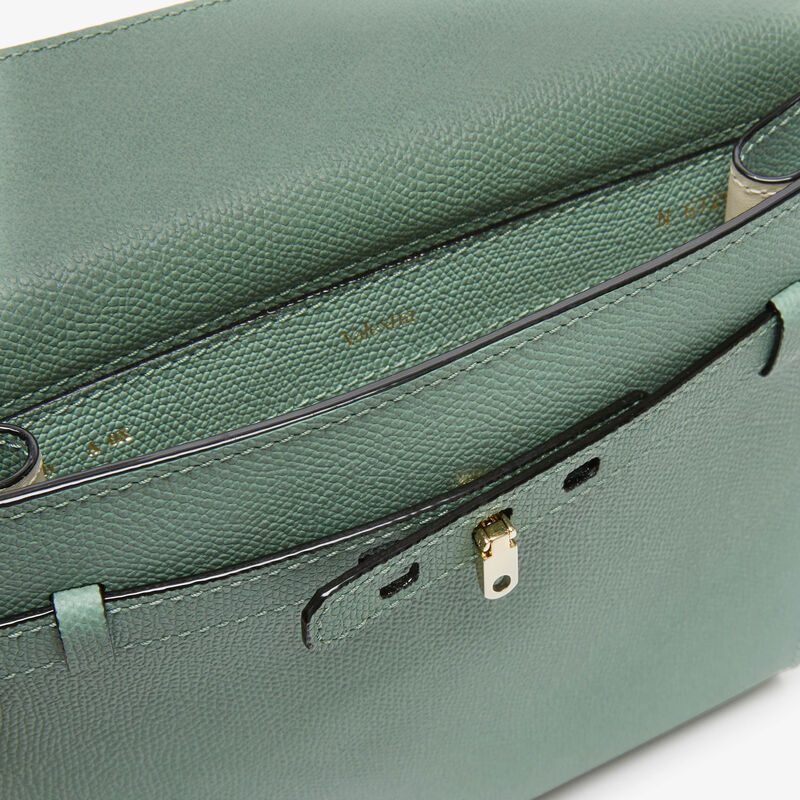 Brera B-Tracollina Crossbody bag - Eucalyptus Green - Millepunte calf leather - Valextra - 2