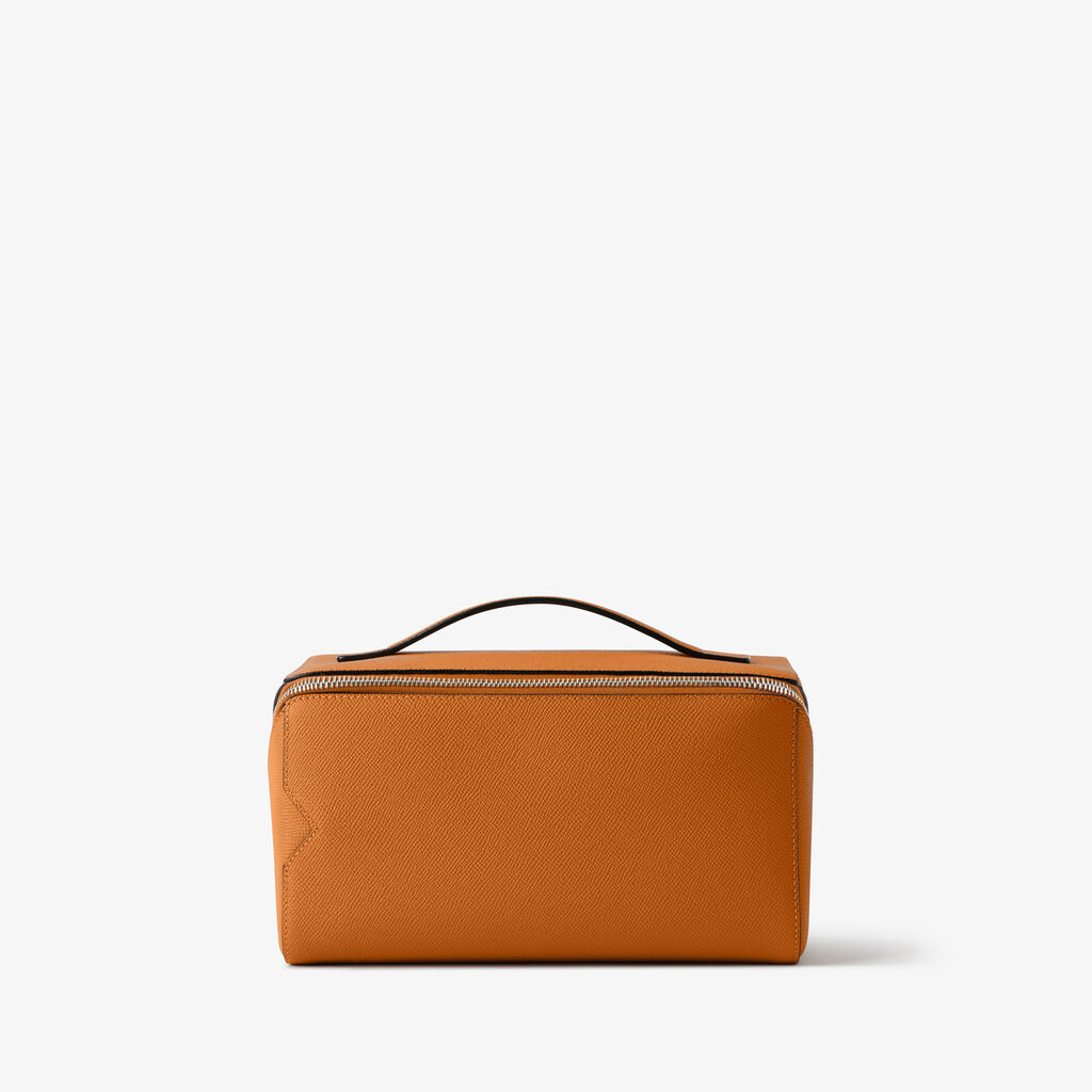 Beauty Case V-line - Marrone Avana - Vitello Millepunte Soft - Valextra - 1