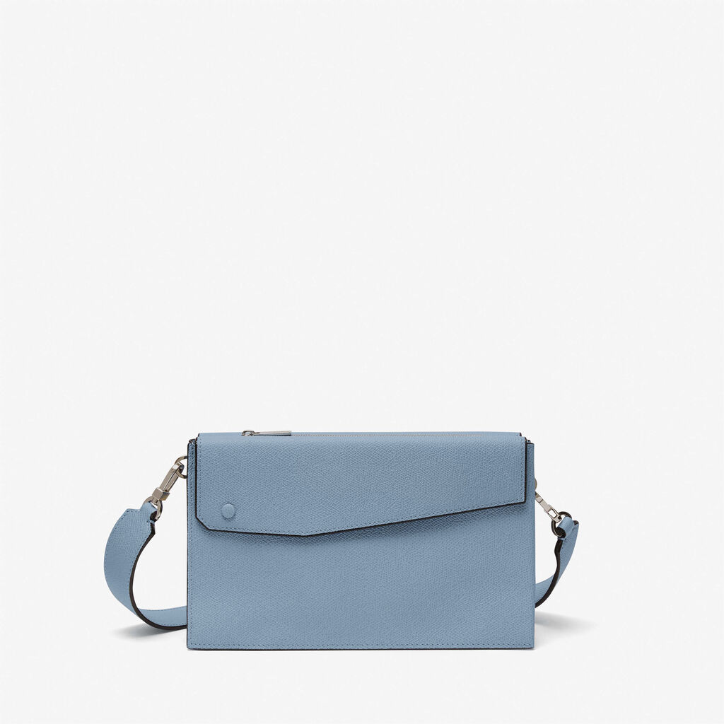 Pocket Crossbody Bag - Shirt Blue - Vitello VS - Valextra - 1