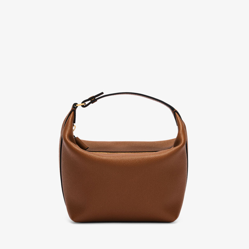 Mochi Top Handle Mini Bag - Chocolate Brown - Millepunte Soft calf leather - Valextra - 1