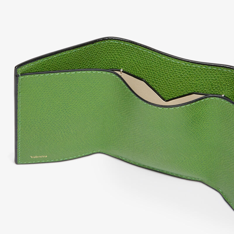 Small Wallet With Coin Holder - Grass Green - Millepunte calf leather - Valextra - 3