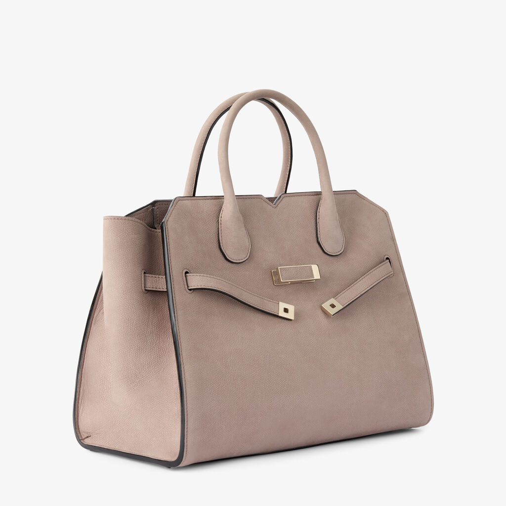 Milano Senso Two Handles Medium Bag - Nude Pink - Millepunte Nubuk Senso Leather - Valextra - 6