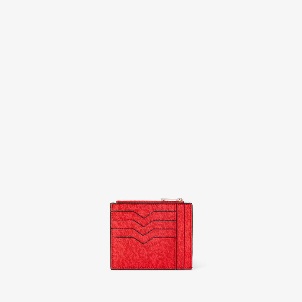 Card Holder 8CC with Zip - Crimson Red - Vitello VS - Valextra - 1