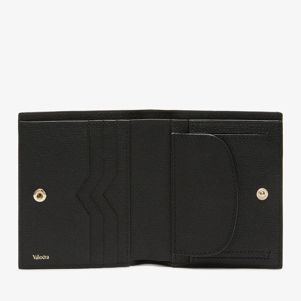 Compact Wallet 3 CC with Coin Purse - Black - Vitello VS - Valextra - 4
