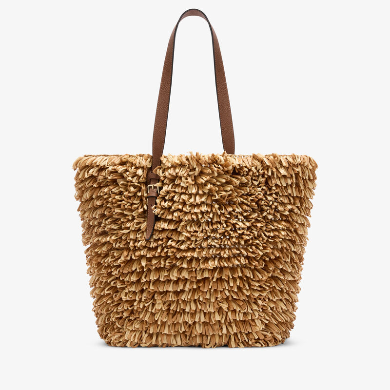 Wavy Raffia Tote Bag -  - Tessuto Punto Pelliccia/Vitello VS - Valextra - 1