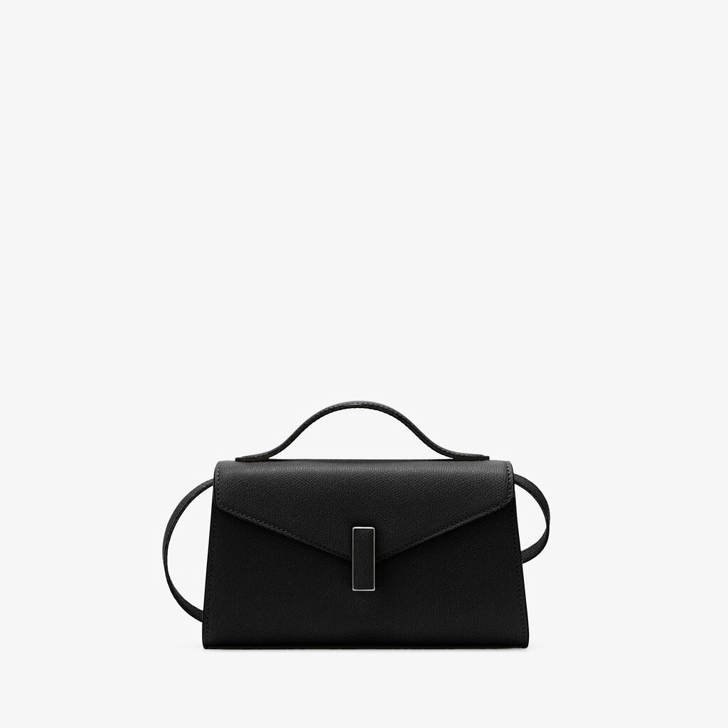 Iside T&igrave;n Top Handle Bag - Black - Millepunte calf leather - Valextra - 1