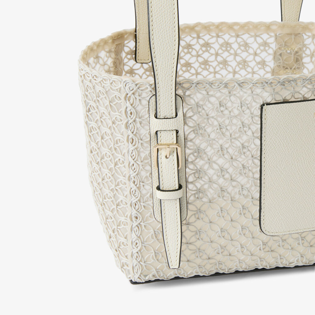 Soft Merletto Bucket Micro Bag -  - Tessuto ricamo Rete/Vitello VS - Valextra - 4