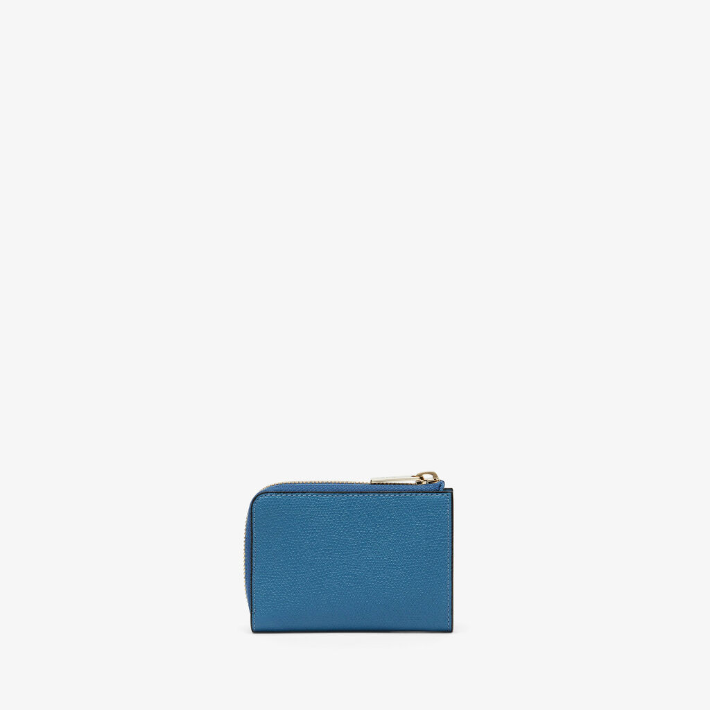 Key Holder Zip Around - Cobalt Blue - Vitello VS - Valextra - 4