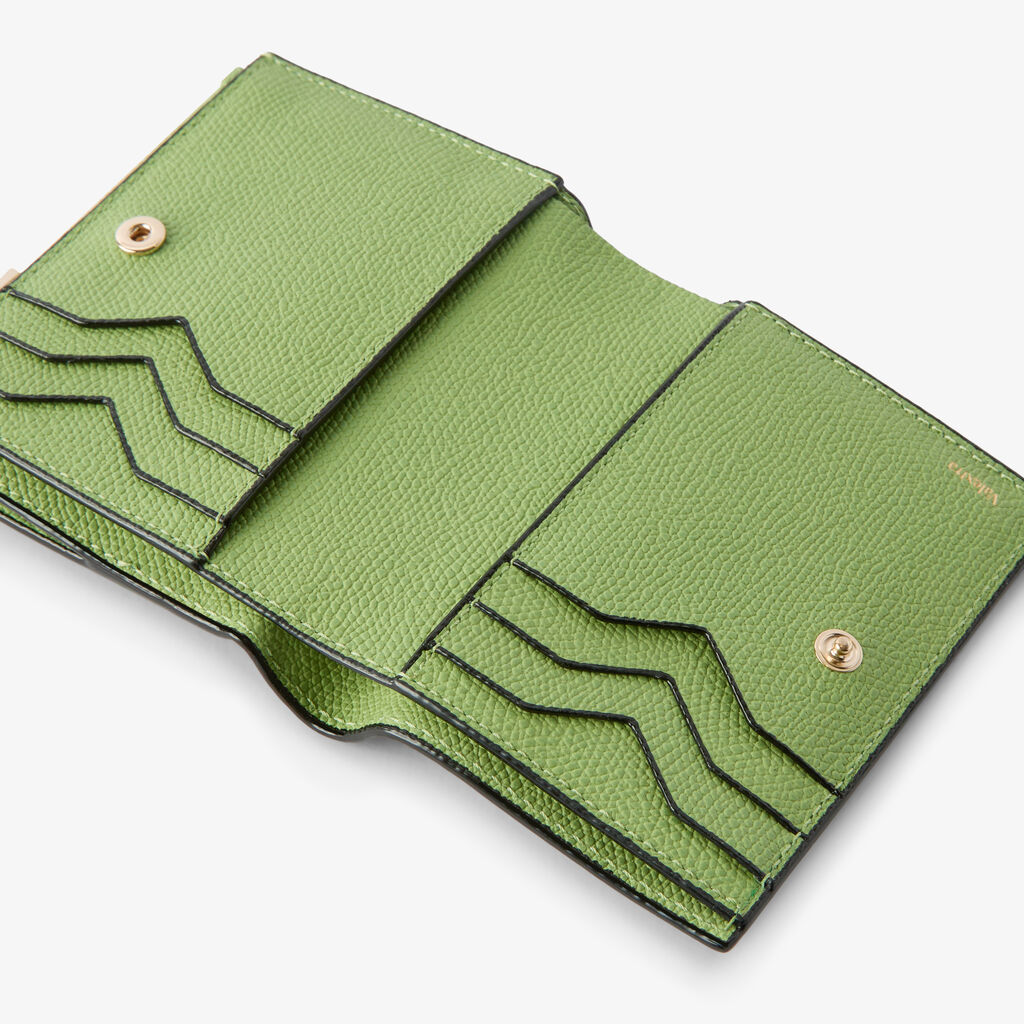Purse with Coin Holder 6CC - Aloe Green - Millepunte calf leather - Valextra - 2