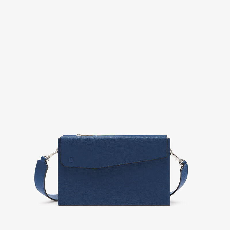 Pocket Crossbody Bag - Sapphire Blue - Millepunte calf leather - Valextra - 1