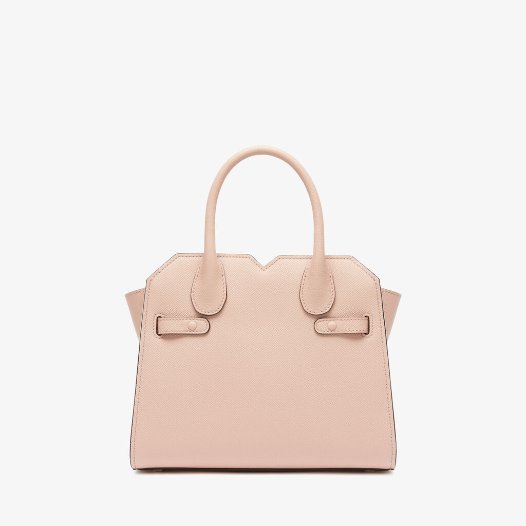 Milano Two Handles Mini Bag - Bonne Mine Pink - Vitello Millepunte Soft - Valextra - 7