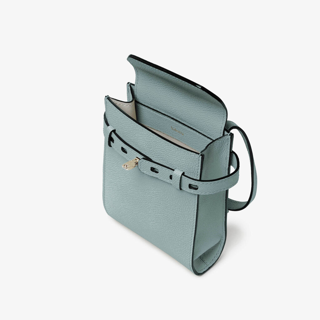 Brera B-Tracollina slim Crossbody micro bag - Smokey Blue - Vitello VS - Valextra - 5