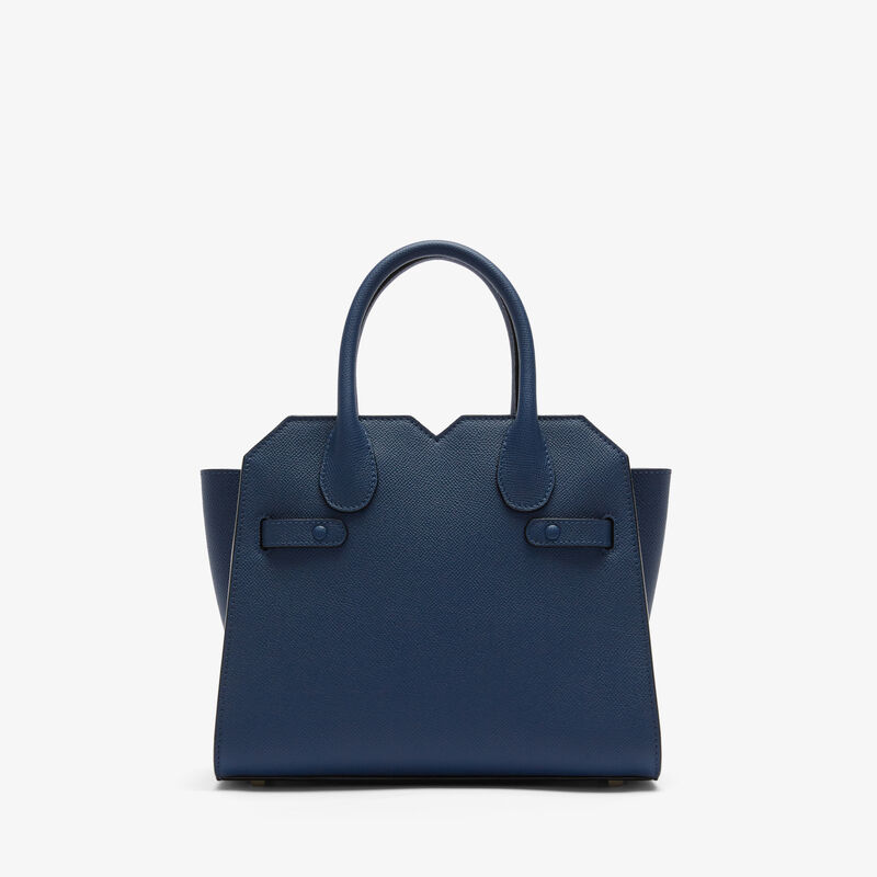 Milano Two Handles Mini Bag - Sapphire Blue - Millepunte Soft calf leather - Valextra - 7