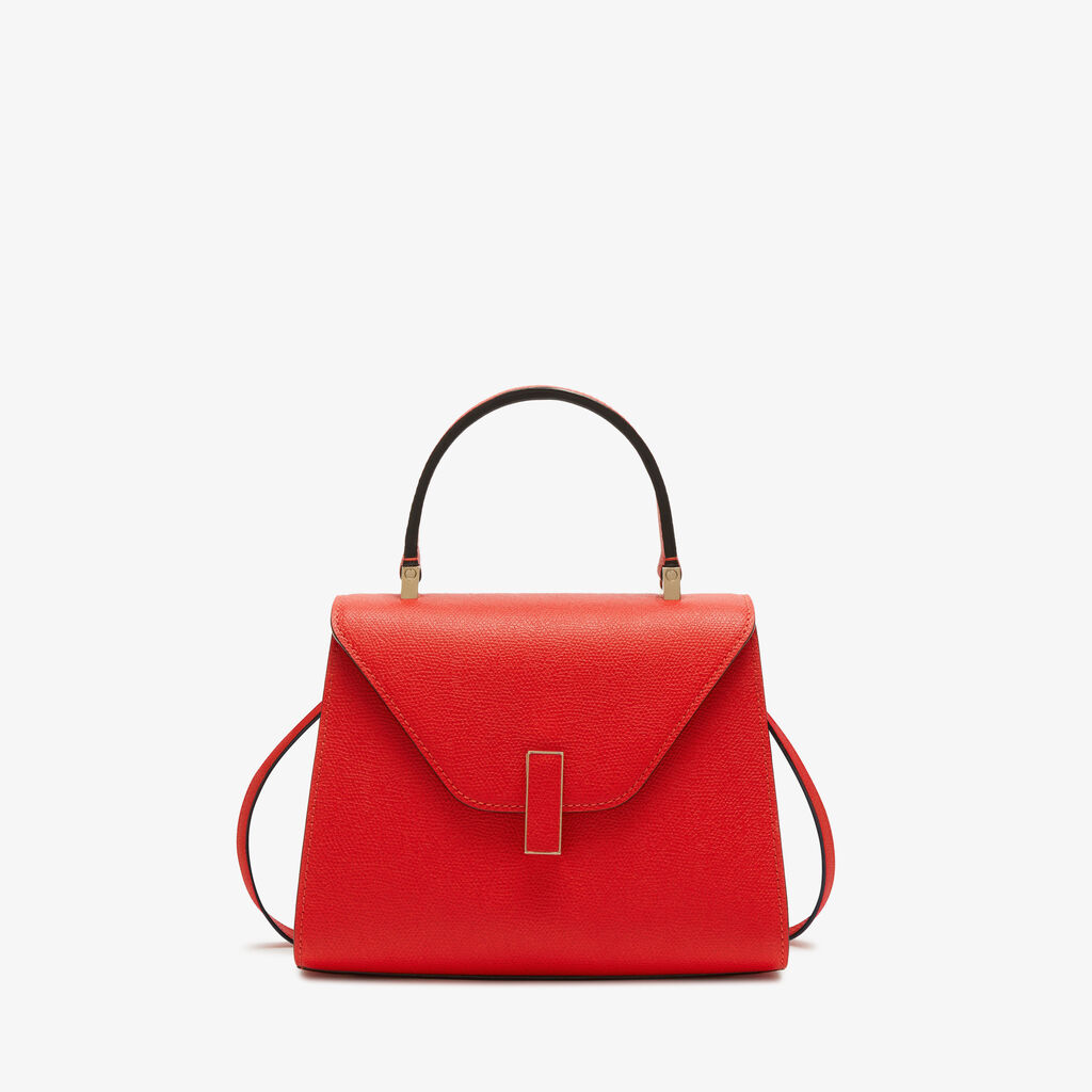 Red Leather Mini top handle bag | Valextra Iside