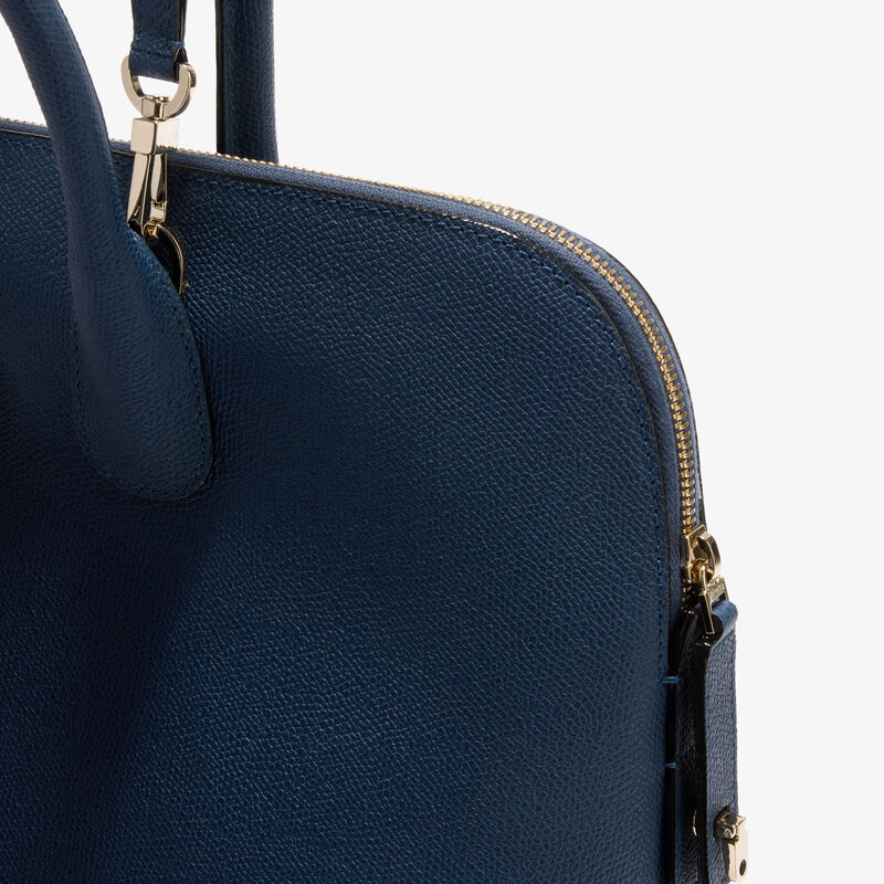 MyLogo Bowling Medium Bag - Sapphire Blue - Millepunte calf leather - Valextra - 4