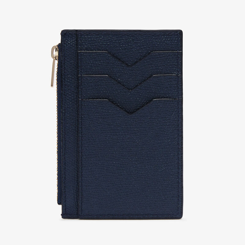 Card Holder 3CC with Zip - Dark Blue - Millepunte calf leather - Valextra - 5