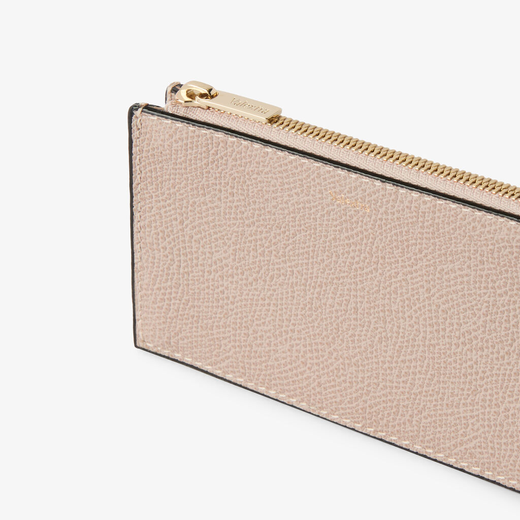 Card Holder 3CC with Zip - Nude Pink - Millepunte calf leather - Valextra - 2
