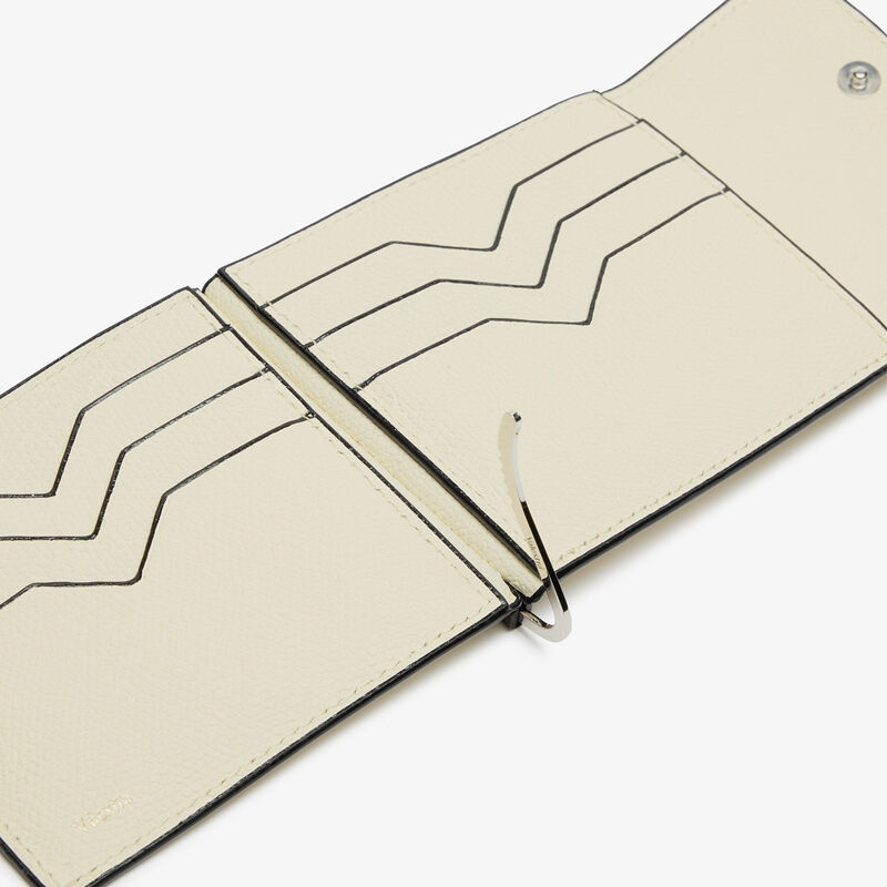 Grip 6cc wallet with botton - Pergamena White - Millepunte calf leather - Valextra - 2