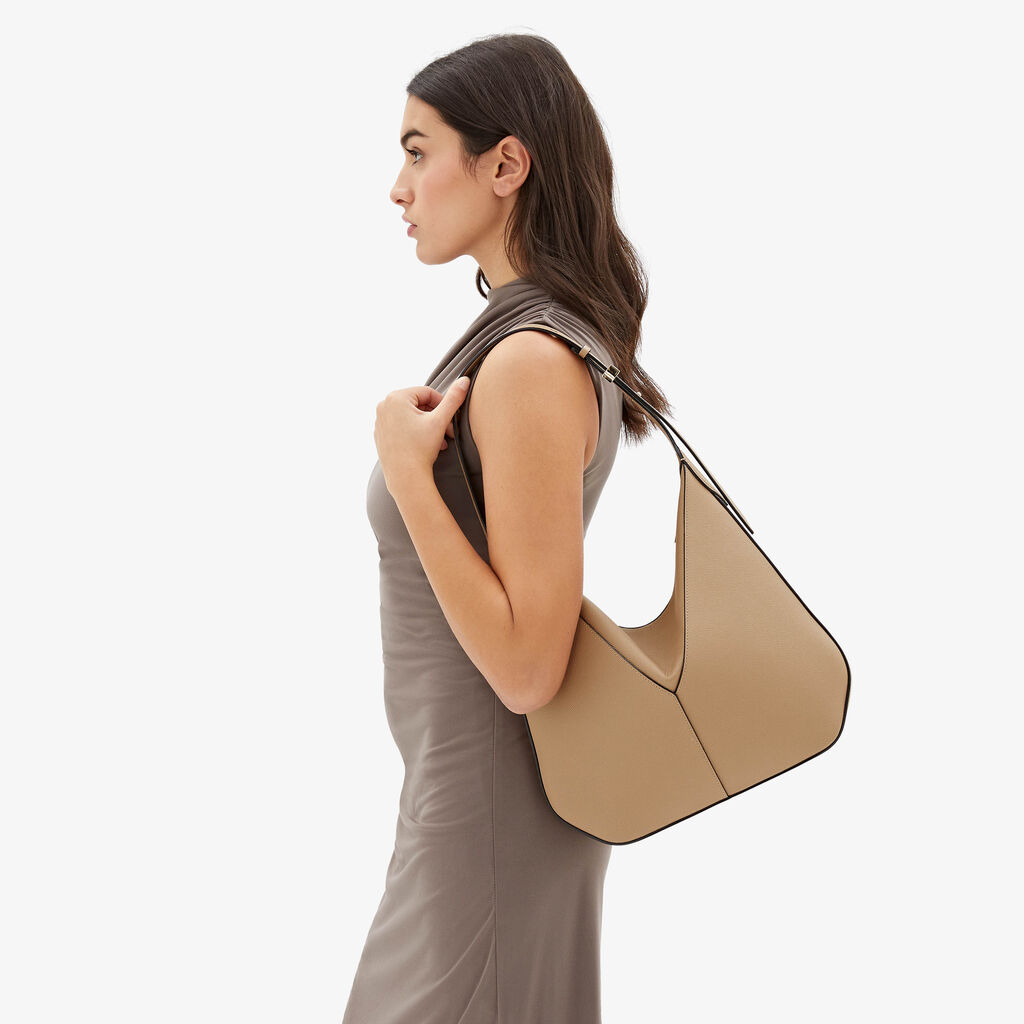 ViVi Hobo Bag - Cashmere Beige - Vitello Millepunte Soft - Valextra - 2