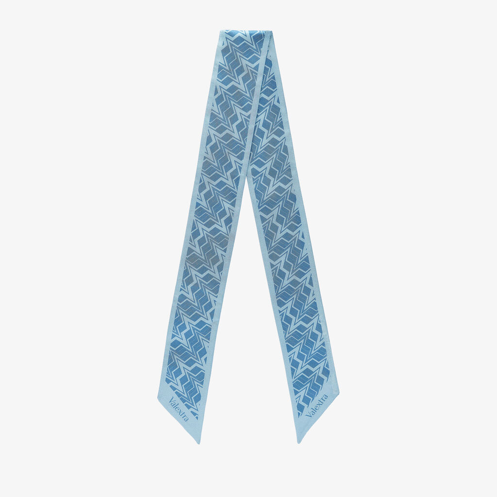 Silk Band Abstract - Cerulean Blue/Nebula Blue - Seta - Valextra - 1