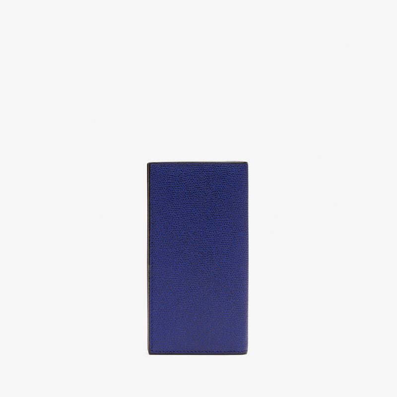 Vertical Wallet 12Cc - Royal Blue - Millepunte calf leather - Valextra - 3