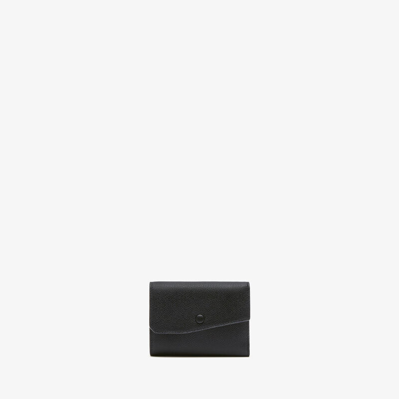 Pocket Purse 6CC - Black - Millepunte calf leather - Valextra - 1