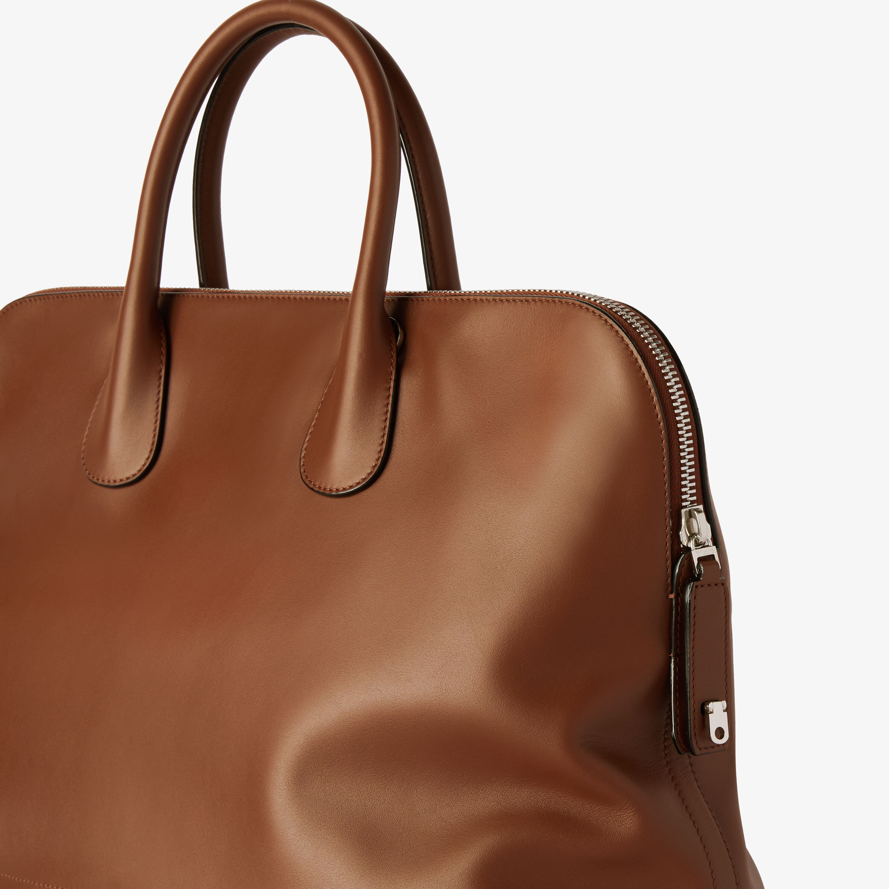 valextra メンズビジネスバッグ　マイロゴ　ブラウン Men's Brown Luxury Grained Leather Bowling Bag | Valextra My Logo