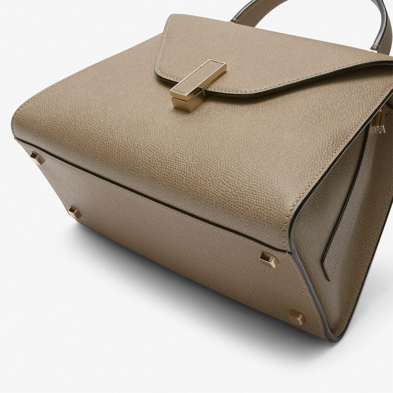 Iside Top handle medium bag - Oyster Brown - Millepunte calf leather - Valextra - 4