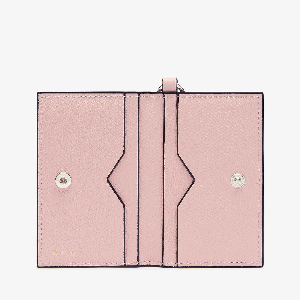 Card Holder with Lanyard - Peony Pink - Vitello VS - Valextra - 4