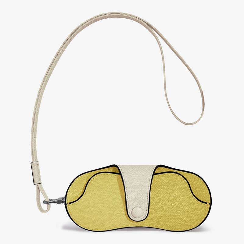 2 COLORS GLASSES HOLDER COLOR-BLOCK WITH STRAP CALF LEATHER VS PALLADIUM,JCWW,gallery