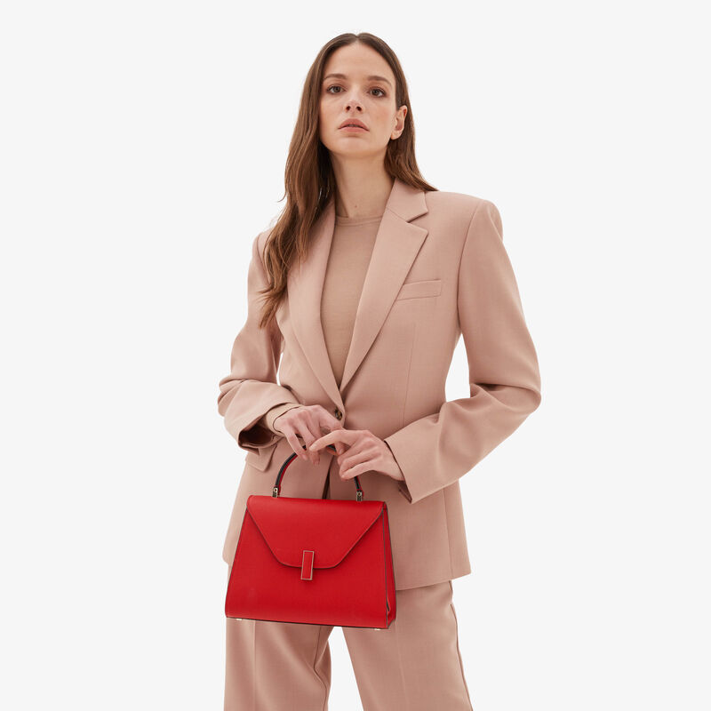 Iside Top handle medium bag - Love Red - Millepunte calf leather - Valextra - 2