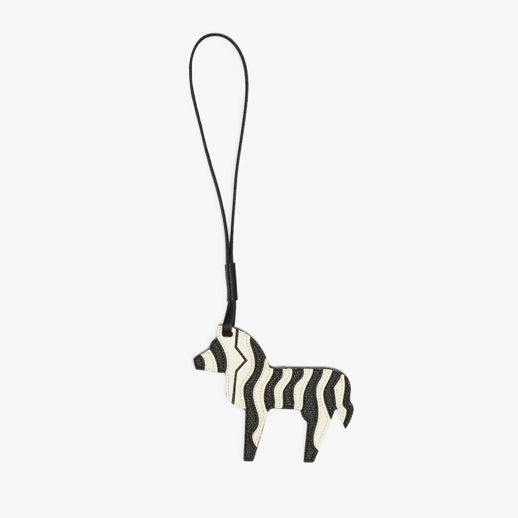 Zebra Charm - Pergamena White/Black - Vitello VS - Valextra - 1