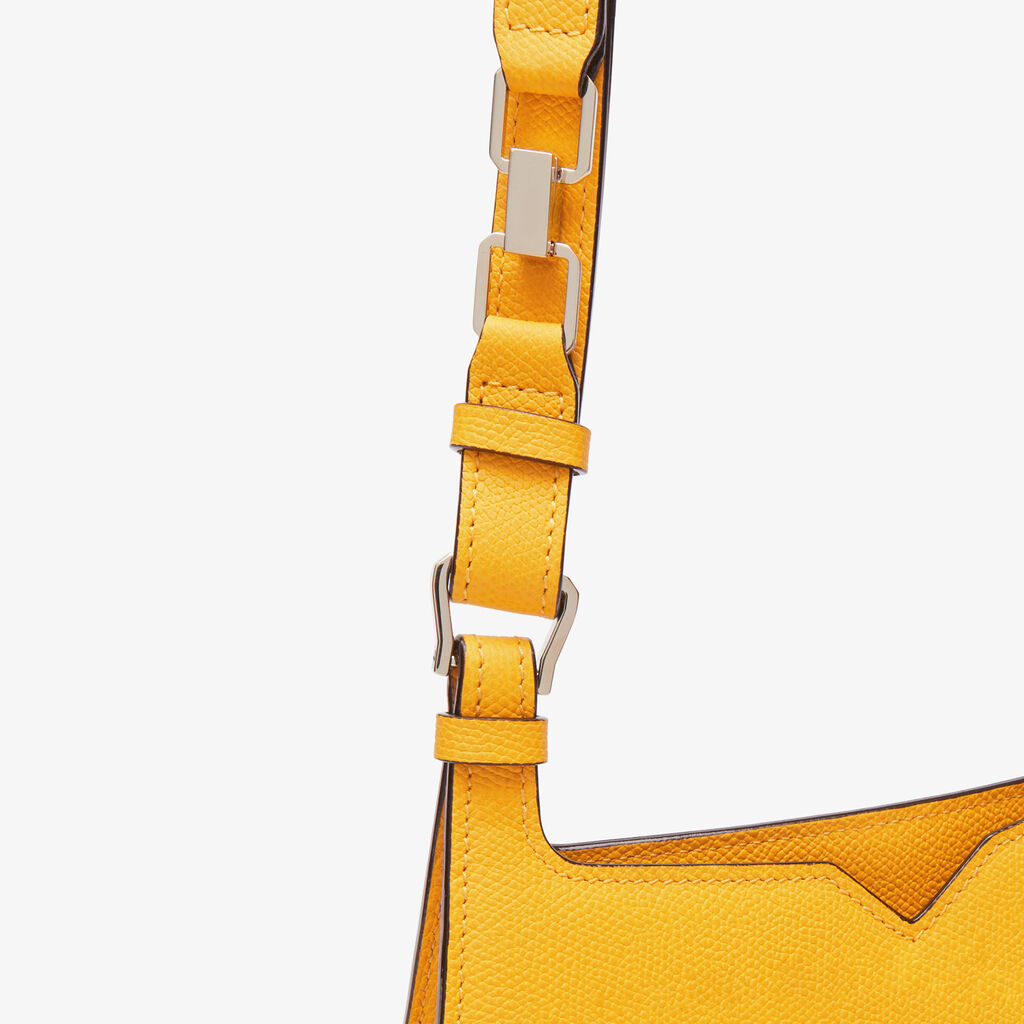 Borsa Hobo Weekend Mini - Giallo Sole - Vitello VS - Valextra - 3