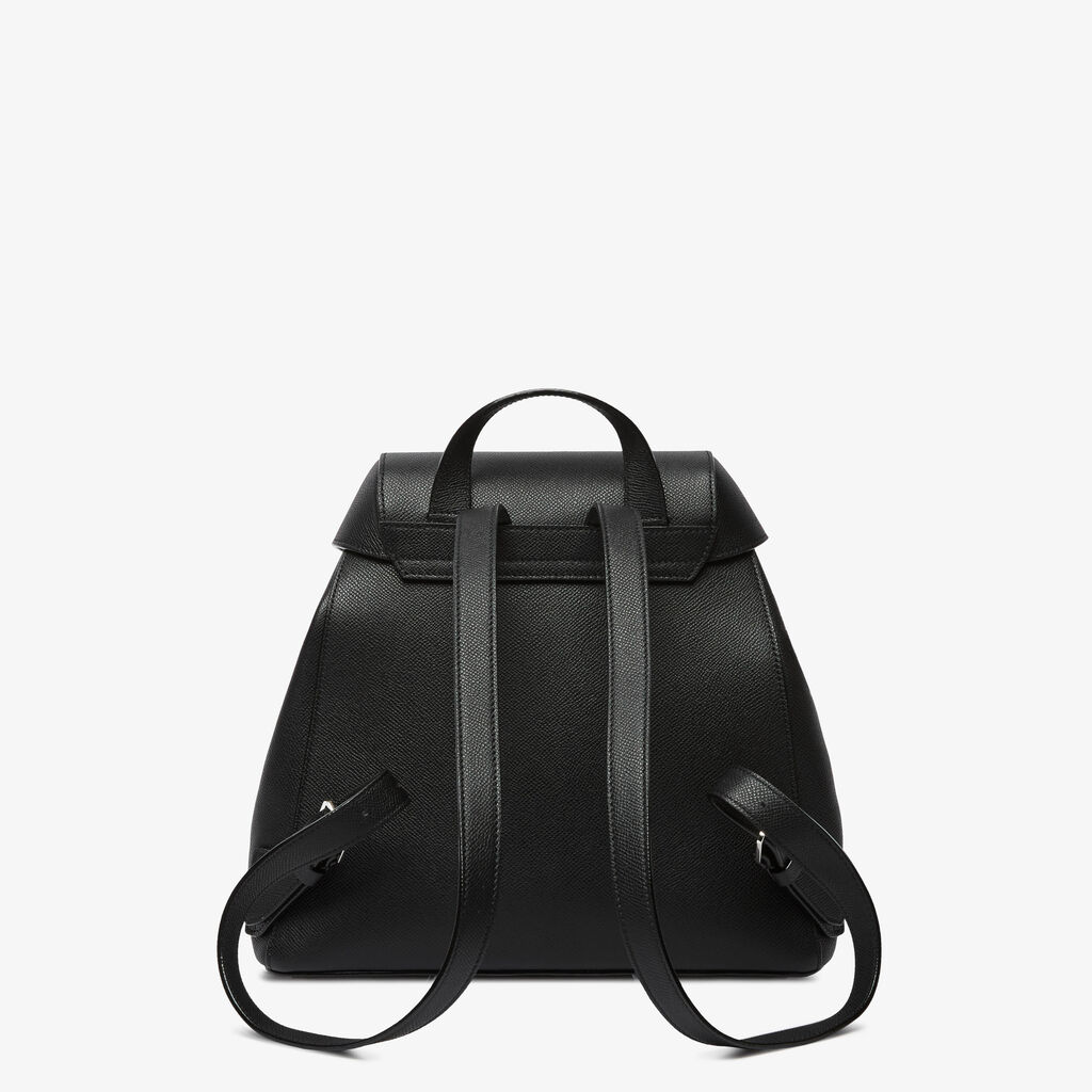 Iside Medium Backpack - Black - Vitello Millepunte Soft - Valextra - 4
