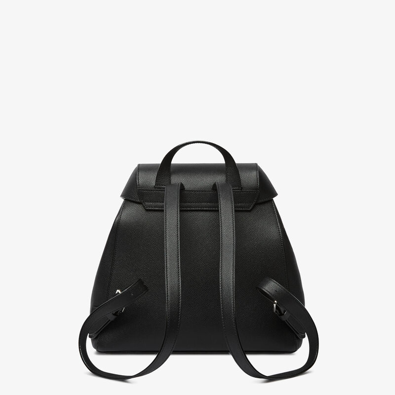 Iside Medium Backpack - Black - Millepunte Soft calf leather - Valextra - 4