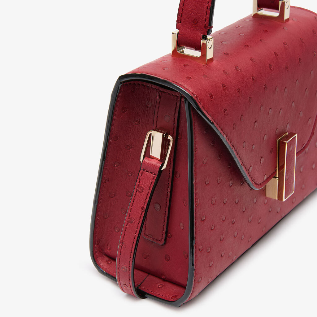 Borsa a Tracolla Iside Struzzo Micro - Bordeaux - Struzzo - Valextra - 3