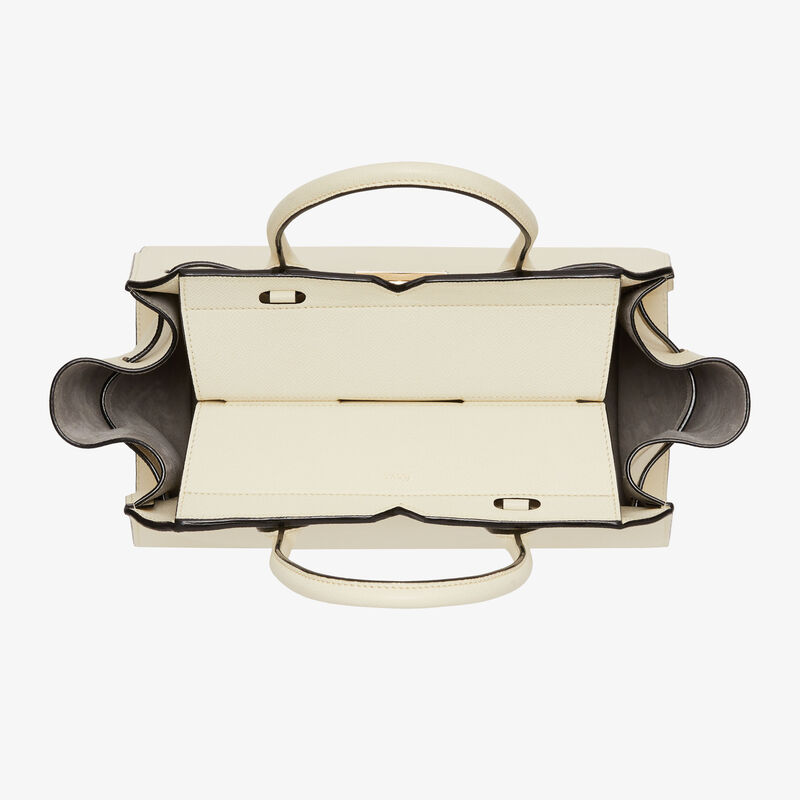 Milano Two Handles Medium Bag - Pergamena White - Millepunte Soft calf leather - Valextra - 9