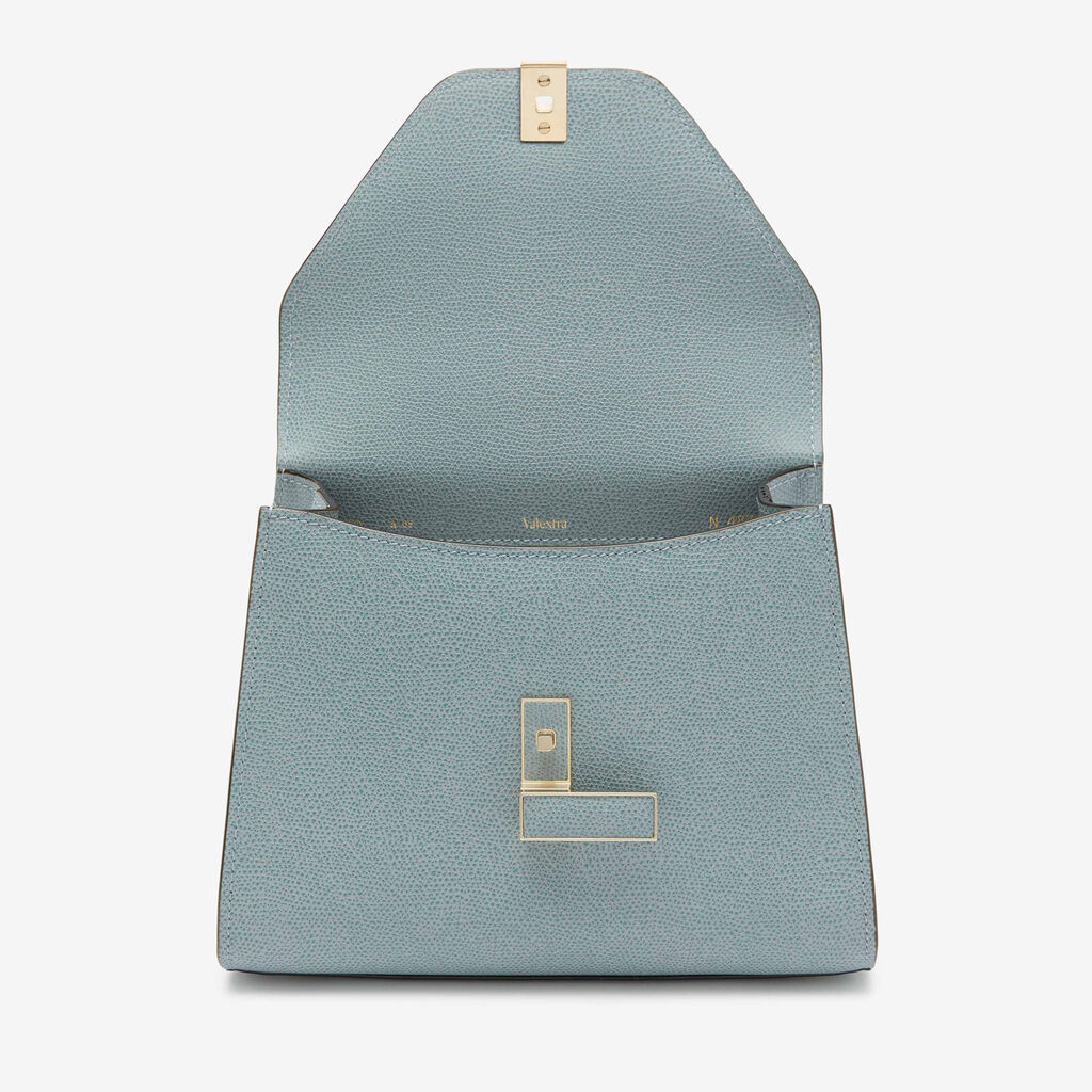 Iside Top handle mini bag - Smokey Blue - Vitello VS - Valextra - 7